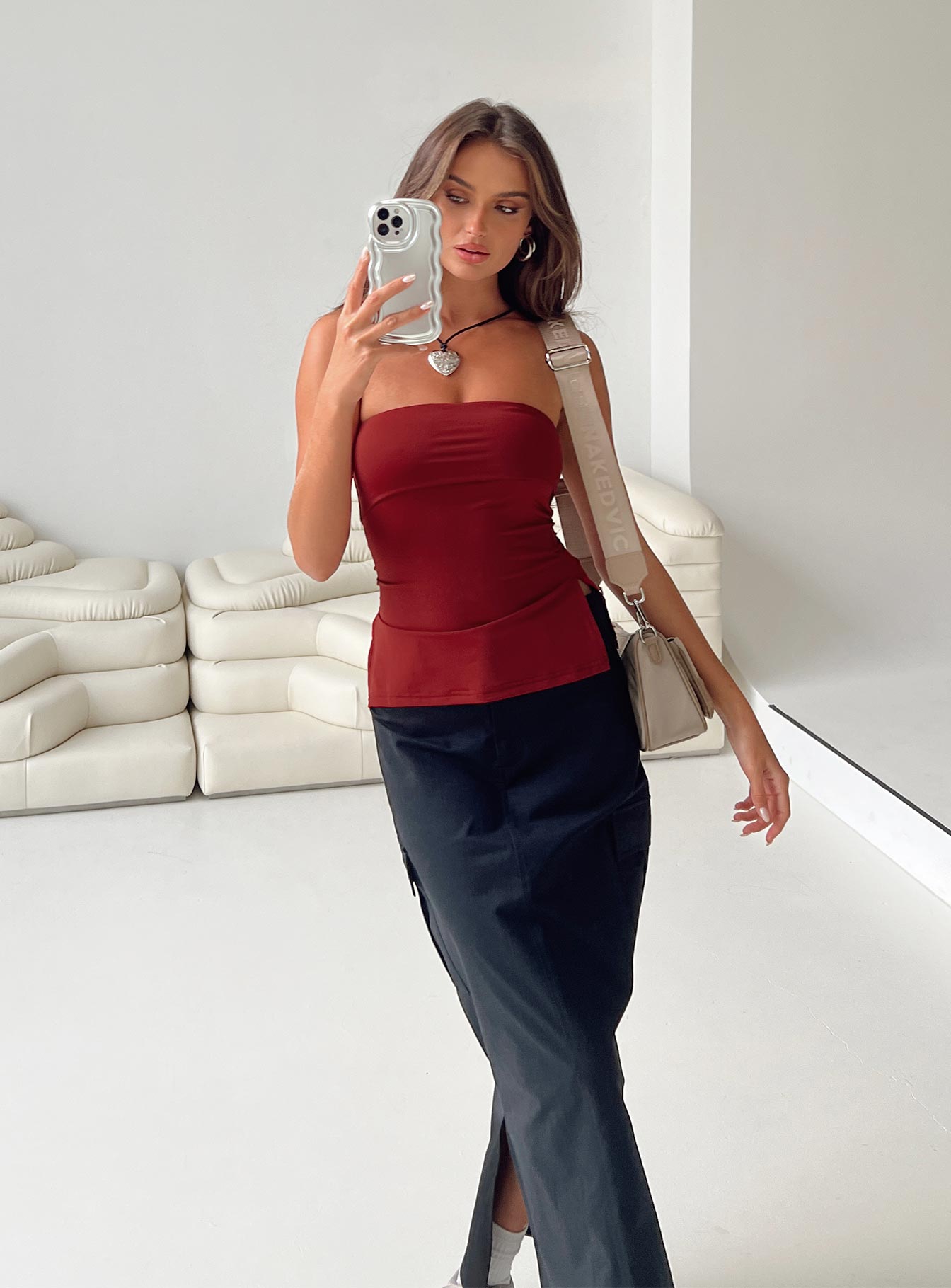 Strutter Strapless Top Burgundy - Image 6